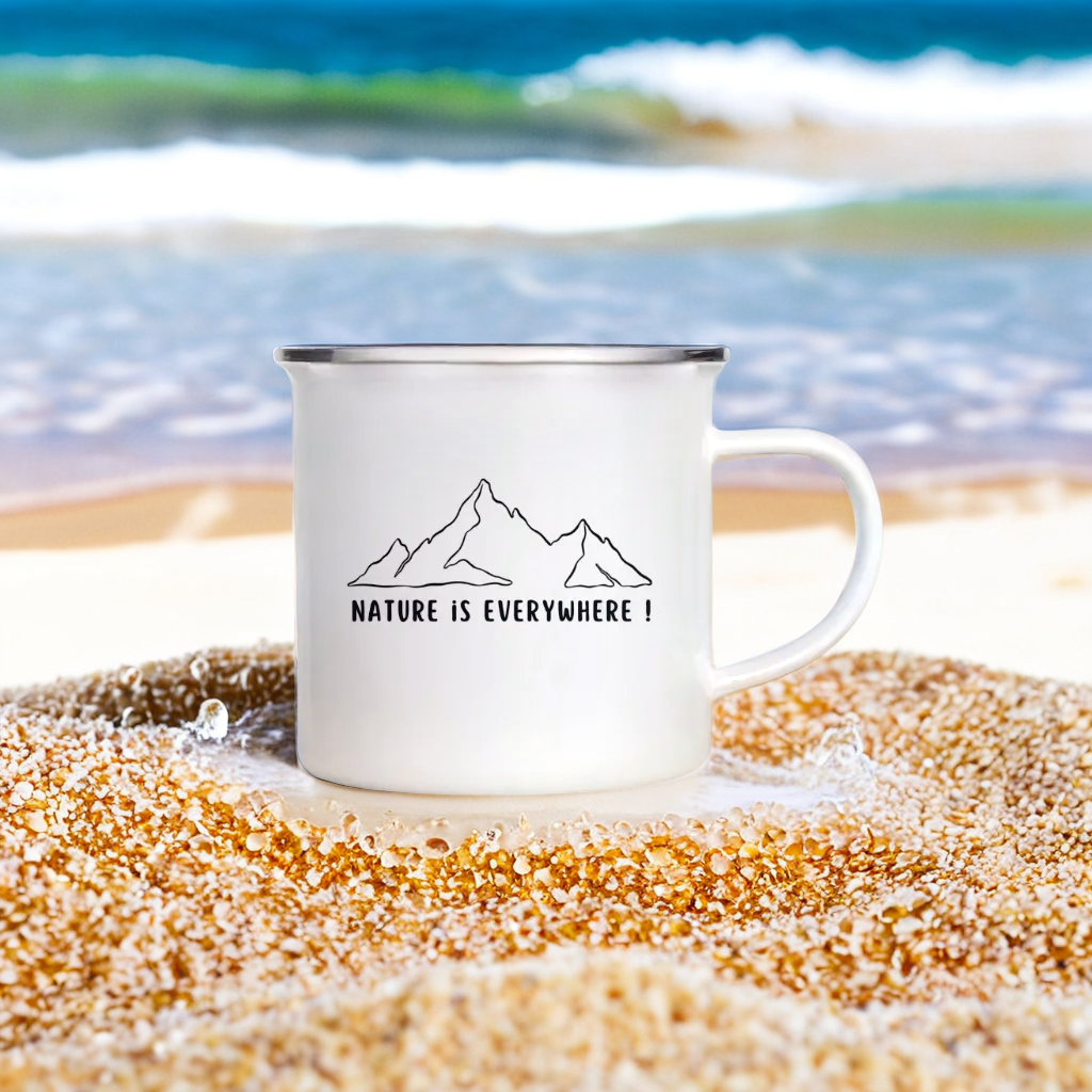 Mug en métal émaillé 300ml - Nature