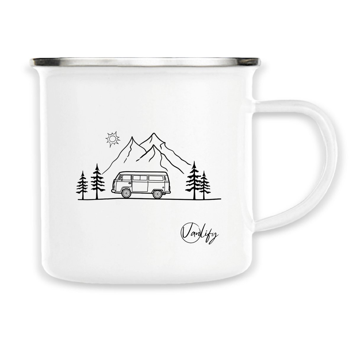 Mug en métal émaillé 300ml - Old campervan