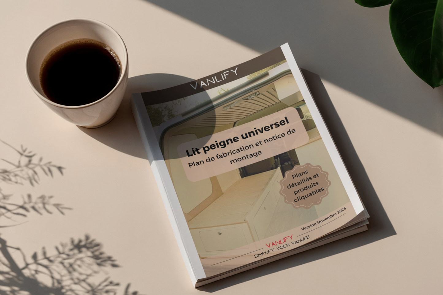 Plan PDF fabrication lit peigne en Francais et Anglais