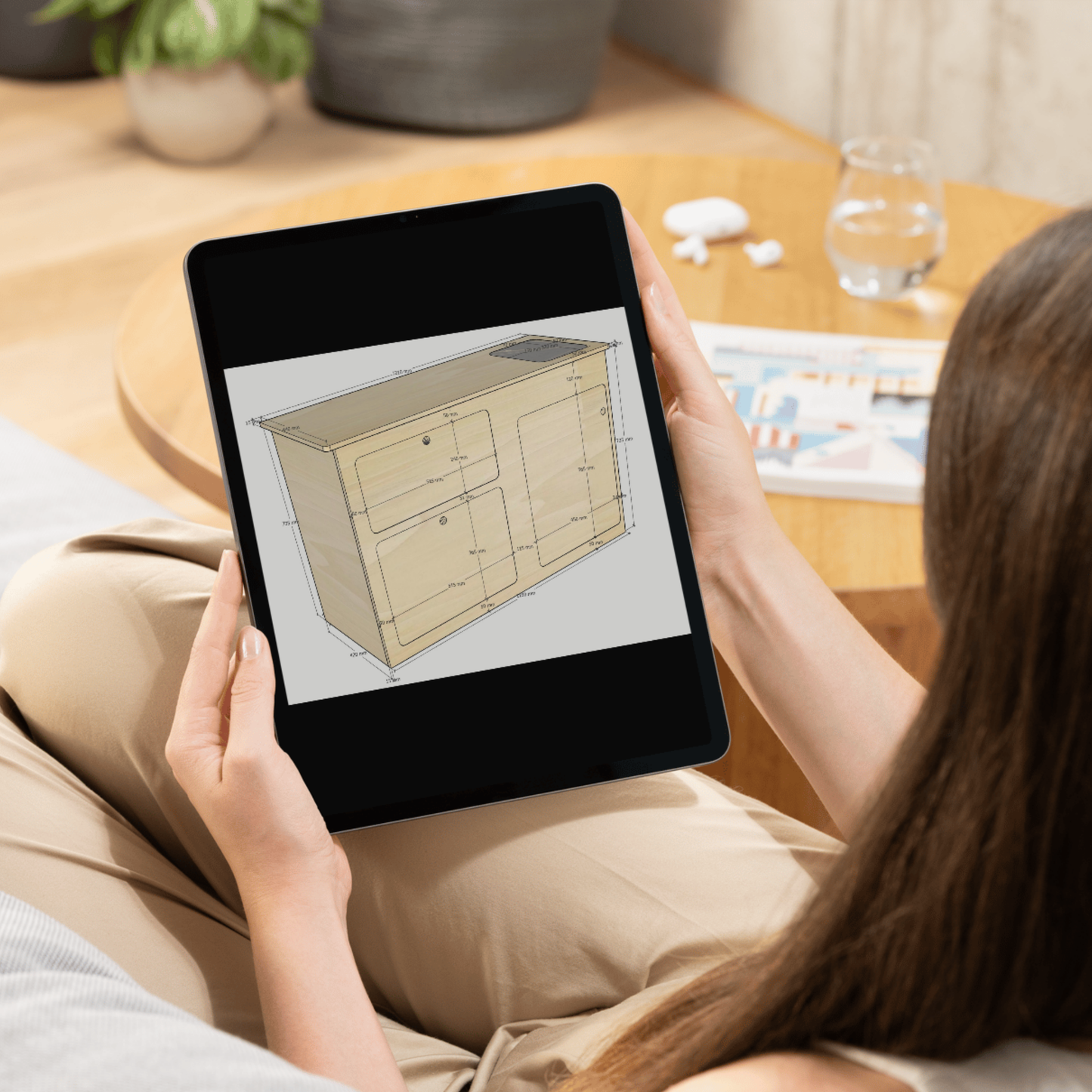 Plan PDF fabrication meuble latéral en Français et Anglais