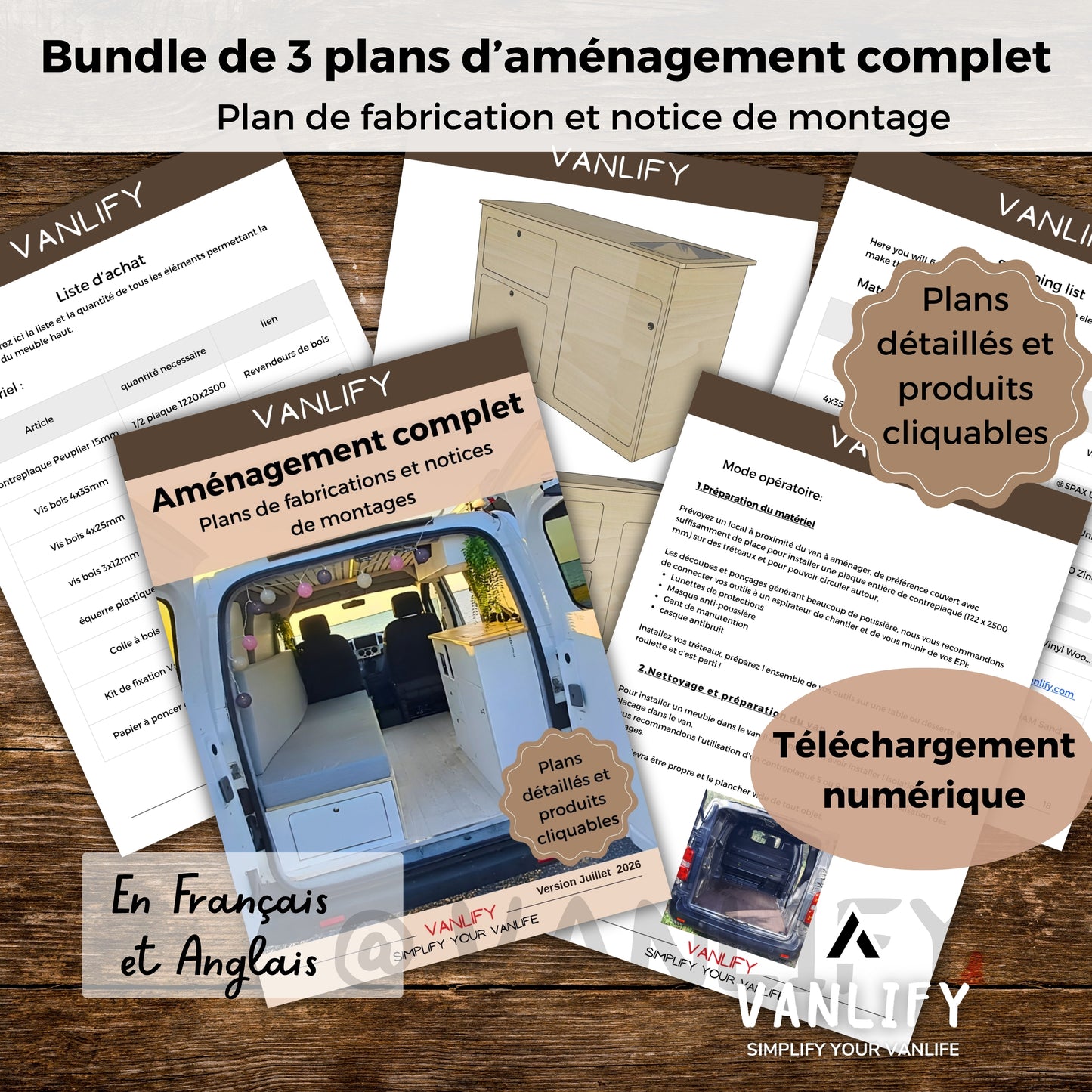 Lot de 3 plans pour un aménagement complet