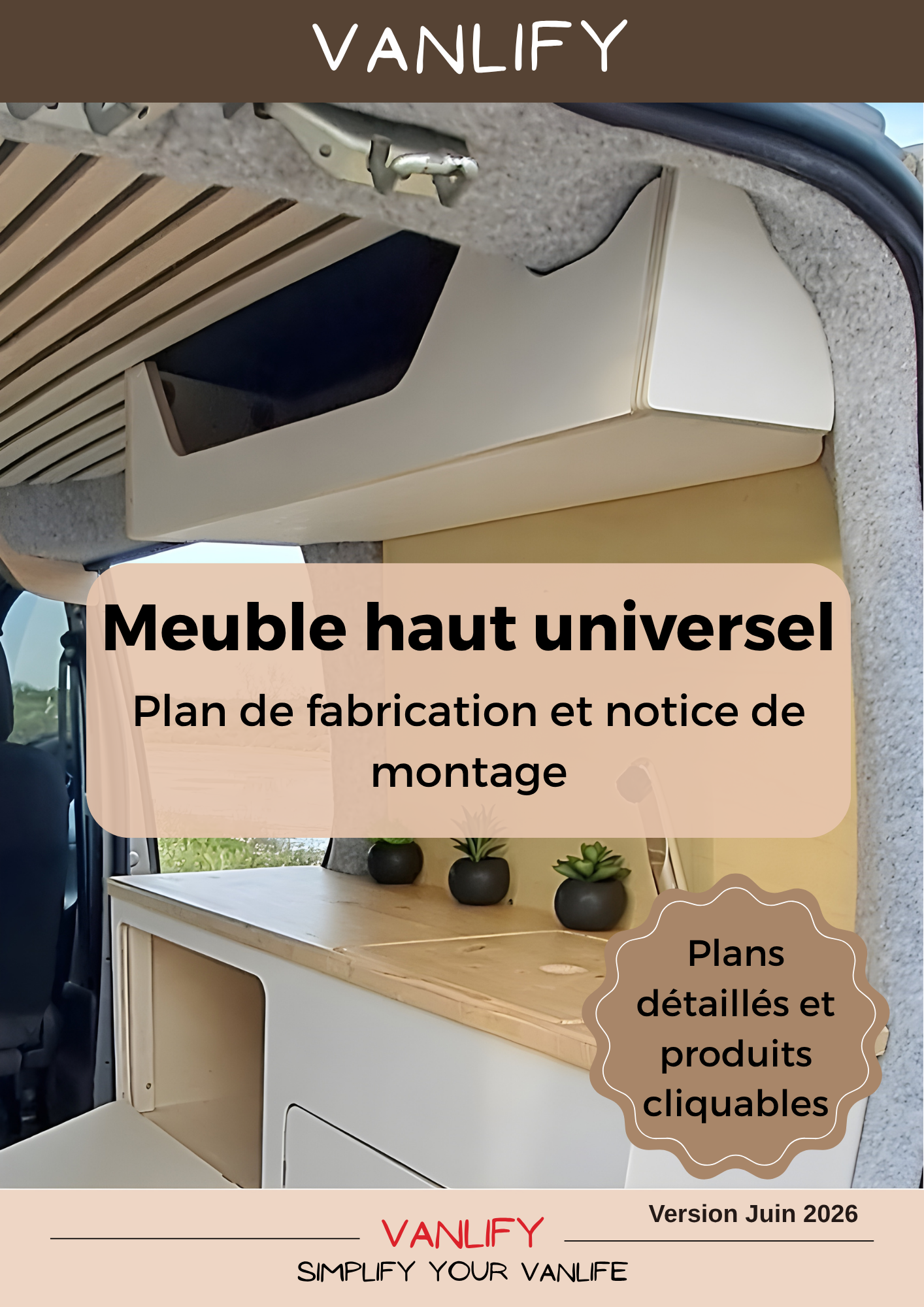 Plan PDF fabrication meuble haut en Français et Anglais