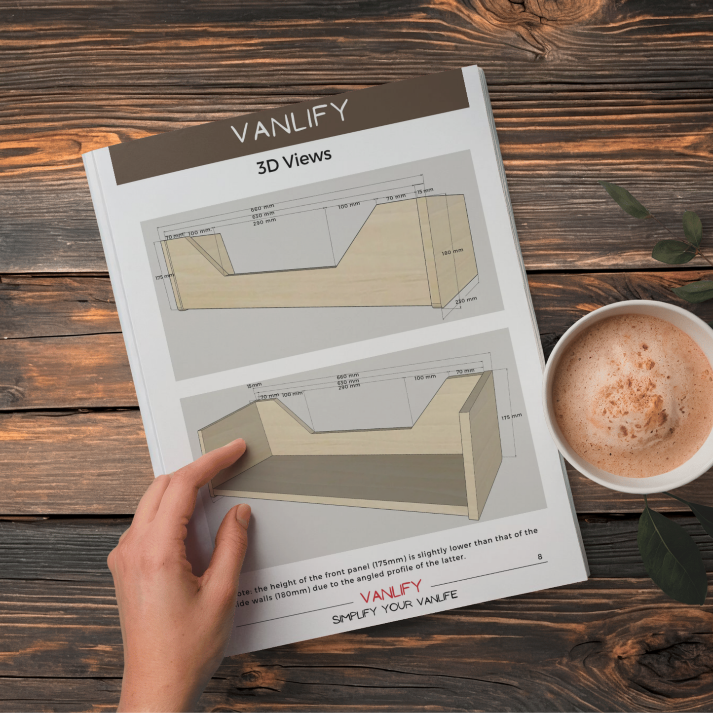 Plan PDF fabrication meuble haut en Français et Anglais