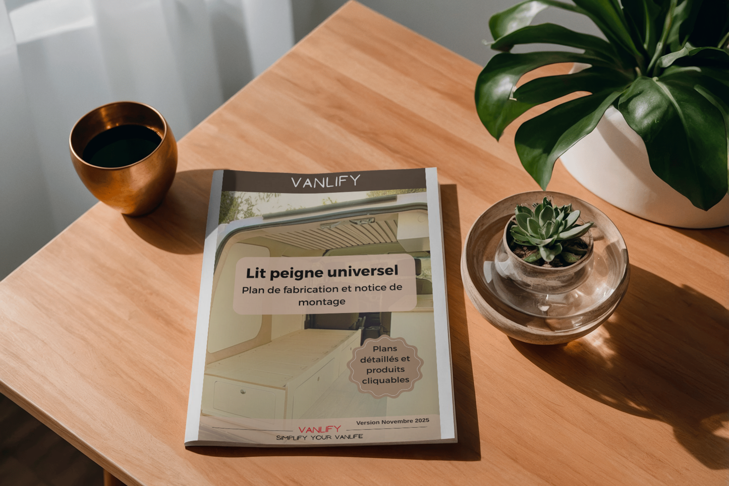 Plan PDF fabrication lit peigne en Francais et Anglais